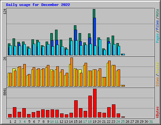 Daily usage for December 2022